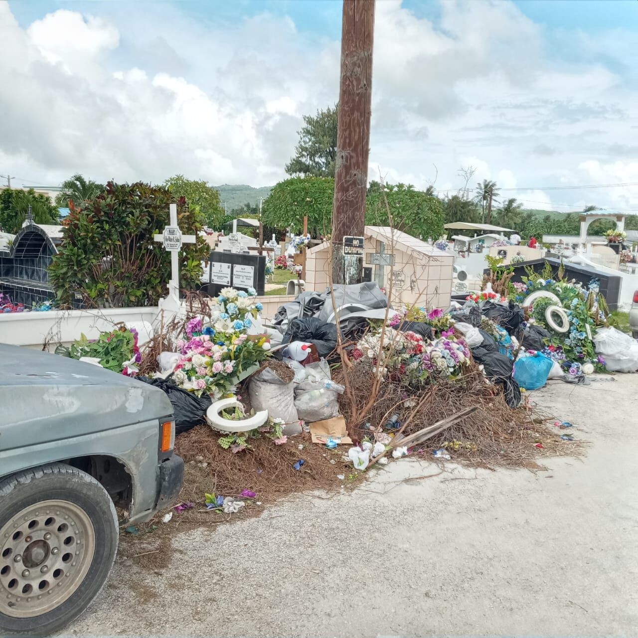 Illegal dumping at CK cemetery, Sugar Dock
